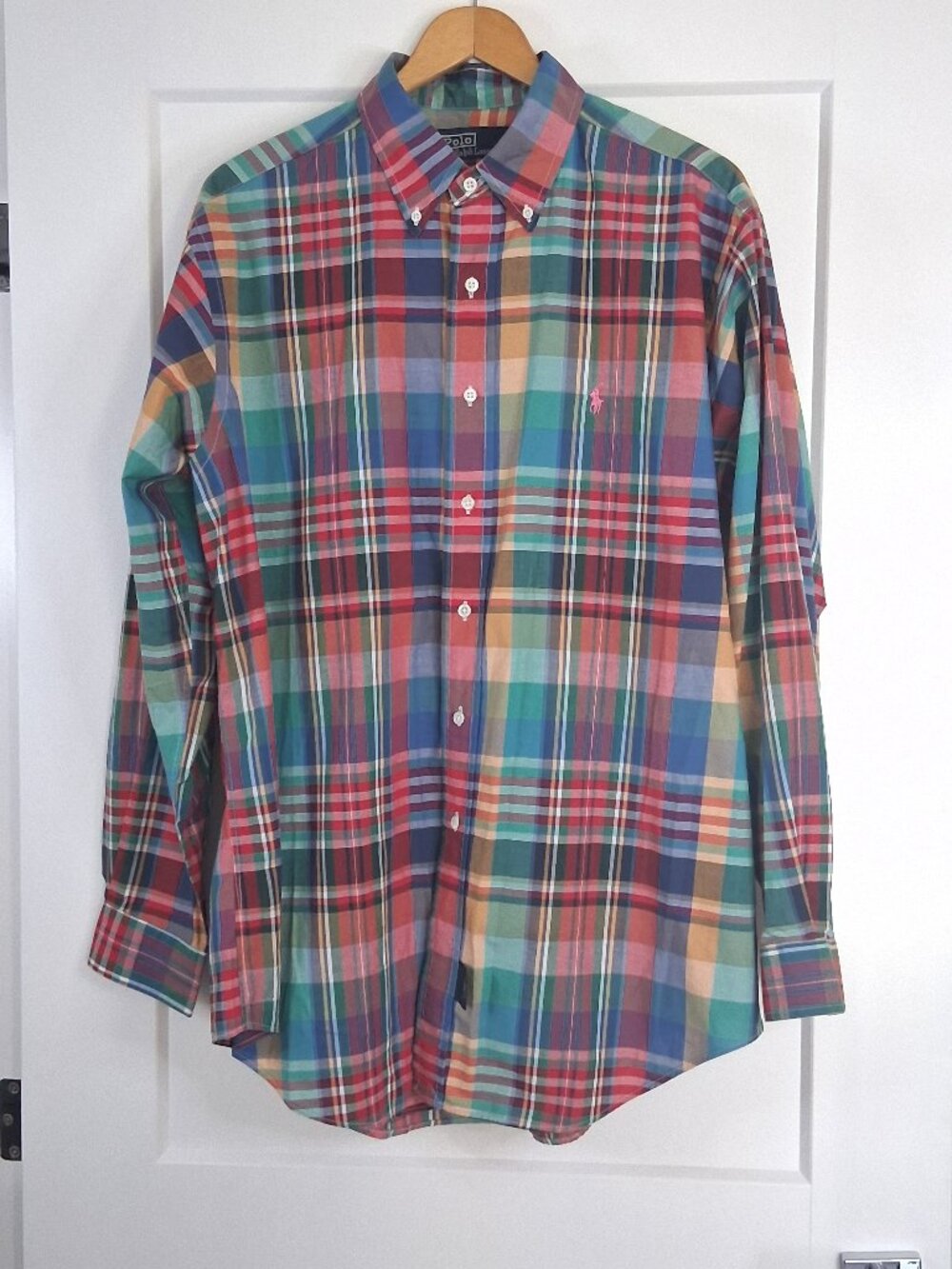 Polo Ralph Lauren Mens XL Plaid Button Down Long Sleeve Shirt Cotton Pony Logo
